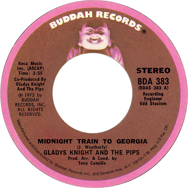 Gladys Knight and the Pips - Midnight Train To Georgia 7-inch label