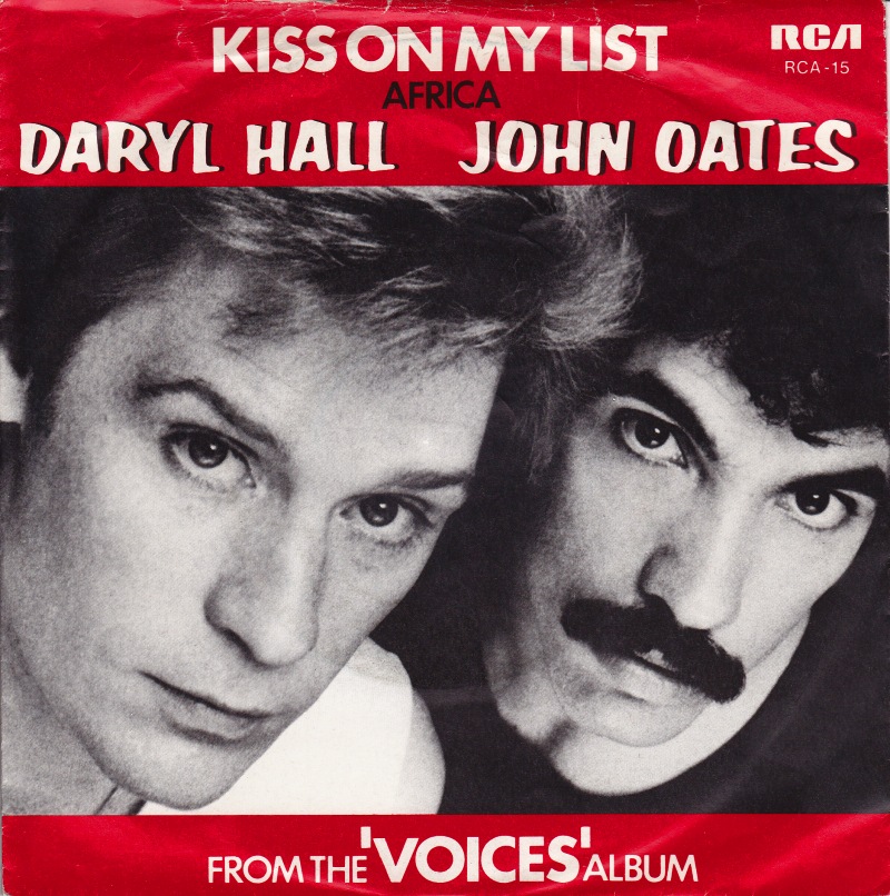 Daryl Hall and John Oates Kiss on My List record cover