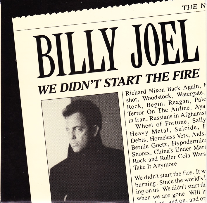 Billy Joel we didn't start the fire record cover