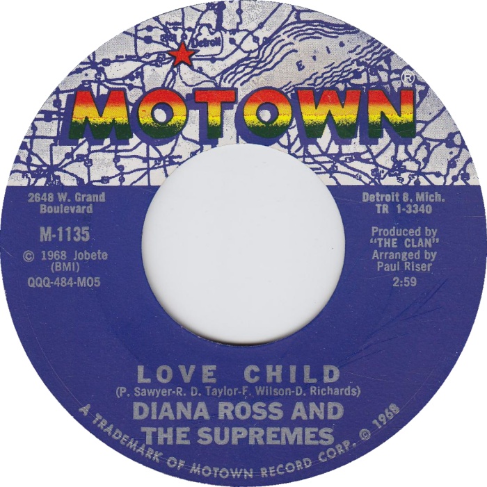 Diana Ross and the Supremes - Love Child 7-inch label