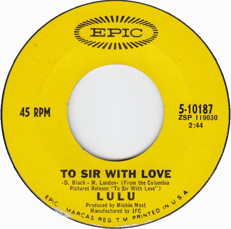 Lulu - To Sir With Love 7-inch label