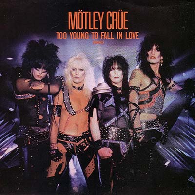 Motley Crue Too Young To Fall in Love record cover