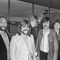The Moody Blues arrive at Amsterdam's Schiphol Airport, in the Netherlands, October 1970
